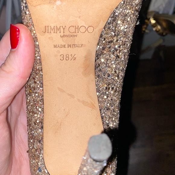 Authentic gold jimmy choo sparkly shoe 38.5 - Picture 5 of 6